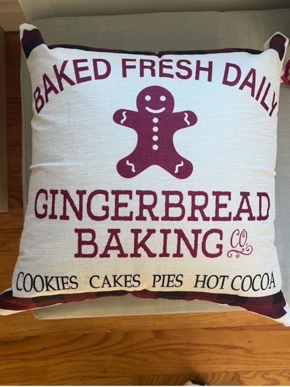 Gingerbread and Candy Cane Throw Pillows